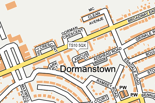 TS10 5QX map - OS OpenMap – Local (Ordnance Survey)