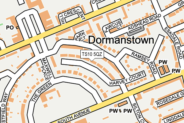TS10 5QZ map - OS OpenMap – Local (Ordnance Survey)