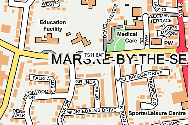 TS11 6AF map - OS OpenMap – Local (Ordnance Survey)