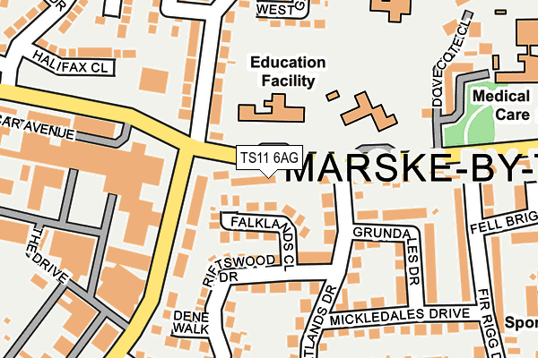 TS11 6AG map - OS OpenMap – Local (Ordnance Survey)