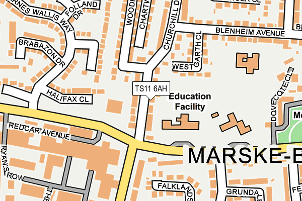 TS11 6AH map - OS OpenMap – Local (Ordnance Survey)