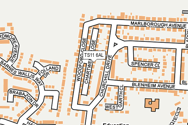 TS11 6AL map - OS OpenMap – Local (Ordnance Survey)