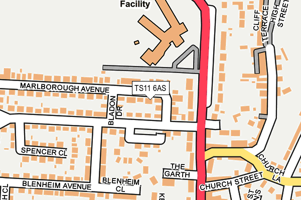 TS11 6AS map - OS OpenMap – Local (Ordnance Survey)