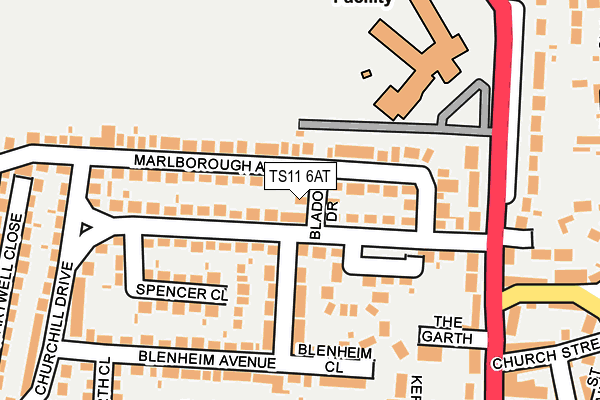 TS11 6AT map - OS OpenMap – Local (Ordnance Survey)