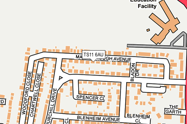 TS11 6AU map - OS OpenMap – Local (Ordnance Survey)