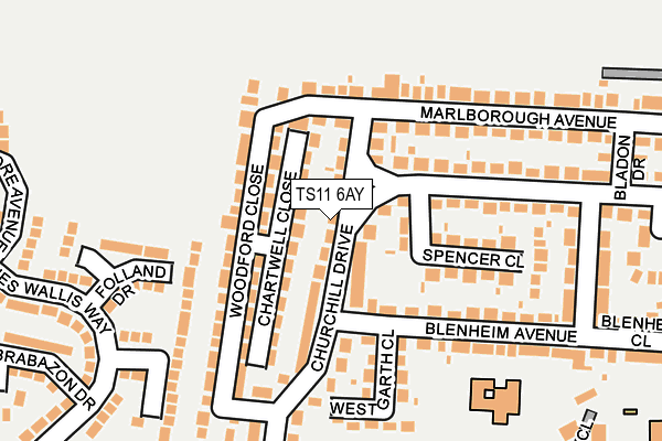 TS11 6AY map - OS OpenMap – Local (Ordnance Survey)