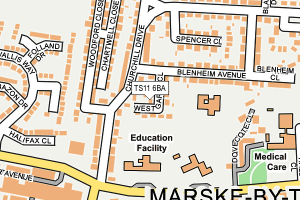 TS11 6BA map - OS OpenMap – Local (Ordnance Survey)
