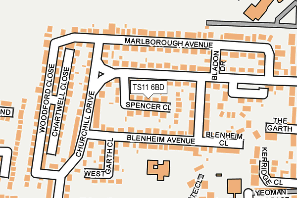 TS11 6BD map - OS OpenMap – Local (Ordnance Survey)