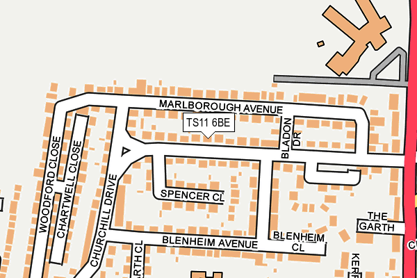 TS11 6BE map - OS OpenMap – Local (Ordnance Survey)