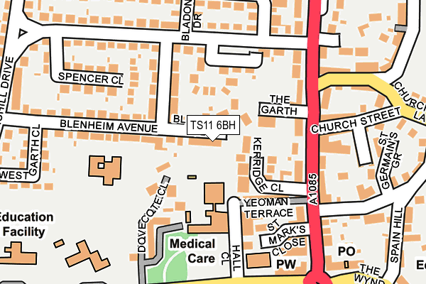 TS11 6BH map - OS OpenMap – Local (Ordnance Survey)