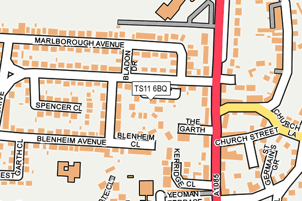 TS11 6BQ map - OS OpenMap – Local (Ordnance Survey)