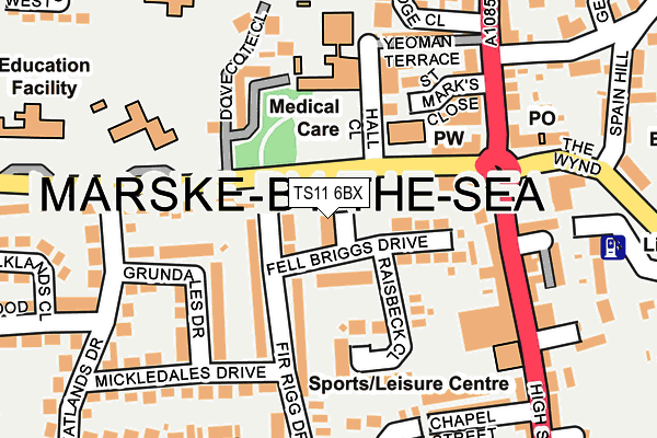 TS11 6BX map - OS OpenMap – Local (Ordnance Survey)