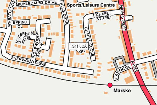 TS11 6DA map - OS OpenMap – Local (Ordnance Survey)