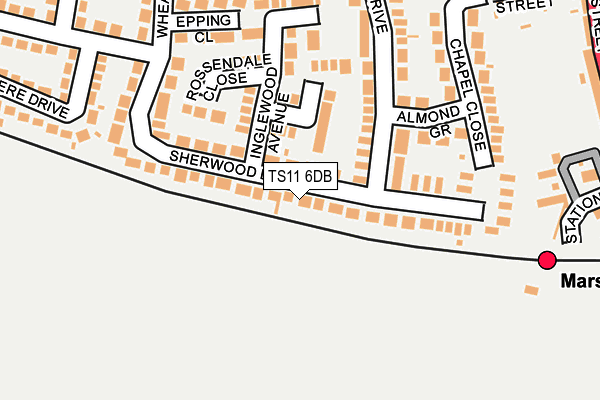 TS11 6DB map - OS OpenMap – Local (Ordnance Survey)