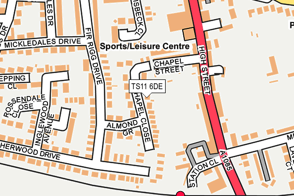 TS11 6DE map - OS OpenMap – Local (Ordnance Survey)