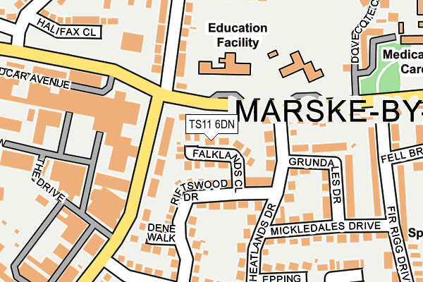 TS11 6DN map - OS OpenMap – Local (Ordnance Survey)