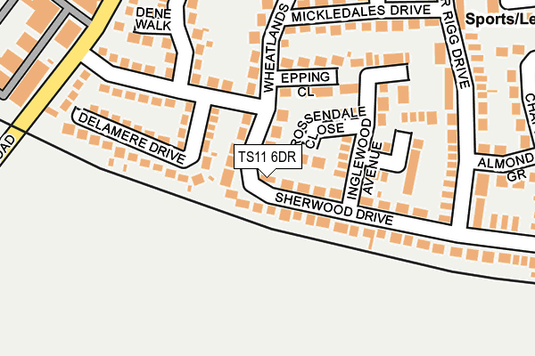 TS11 6DR map - OS OpenMap – Local (Ordnance Survey)