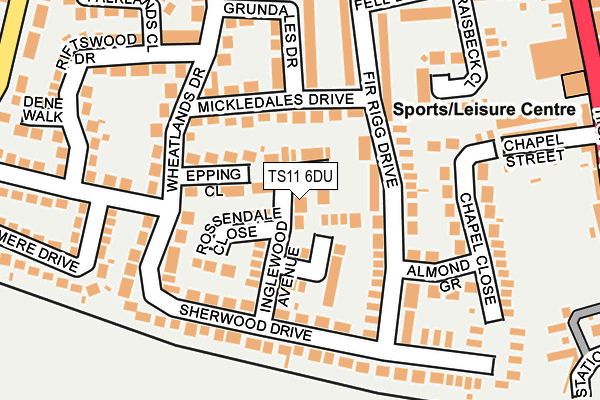 TS11 6DU map - OS OpenMap – Local (Ordnance Survey)