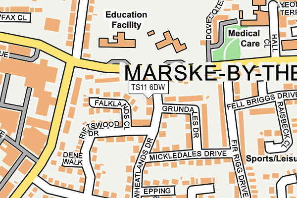 TS11 6DW map - OS OpenMap – Local (Ordnance Survey)