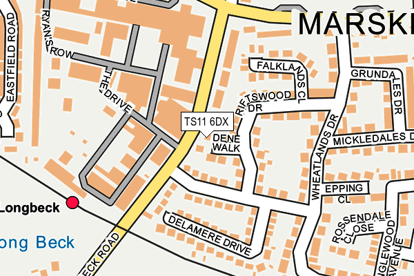 TS11 6DX map - OS OpenMap – Local (Ordnance Survey)