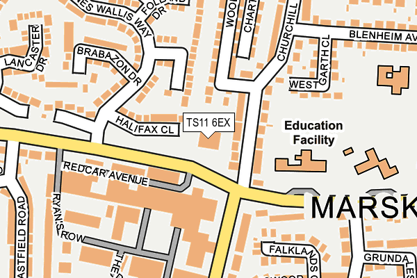 TS11 6EX map - OS OpenMap – Local (Ordnance Survey)