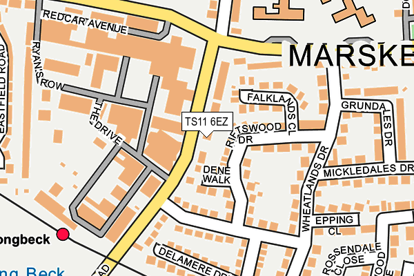 TS11 6EZ map - OS OpenMap – Local (Ordnance Survey)