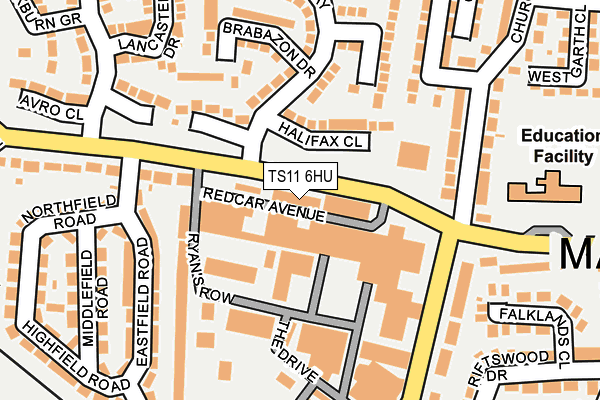 TS11 6HU map - OS OpenMap – Local (Ordnance Survey)