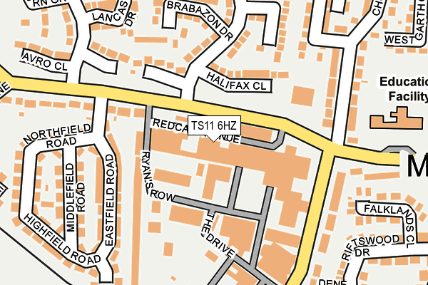 TS11 6HZ map - OS OpenMap – Local (Ordnance Survey)