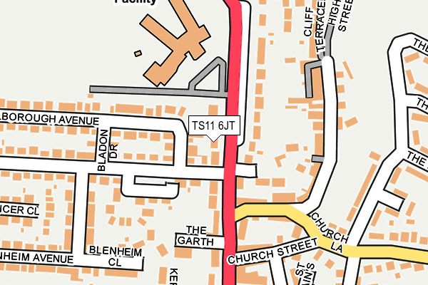 TS11 6JT map - OS OpenMap – Local (Ordnance Survey)