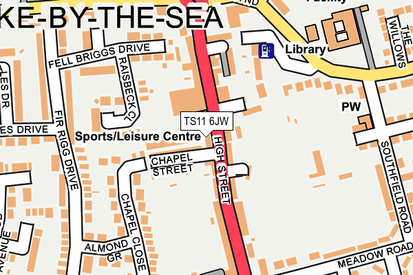 TS11 6JW map - OS OpenMap – Local (Ordnance Survey)