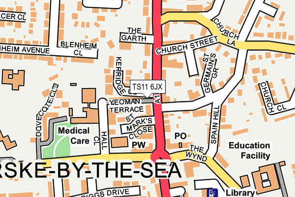 TS11 6JX map - OS OpenMap – Local (Ordnance Survey)