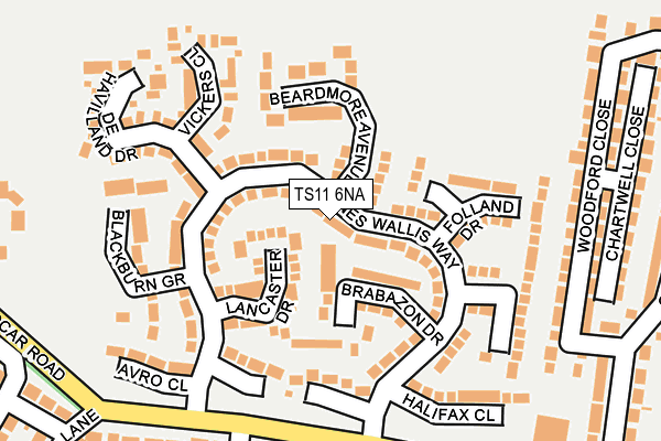 TS11 6NA map - OS OpenMap – Local (Ordnance Survey)