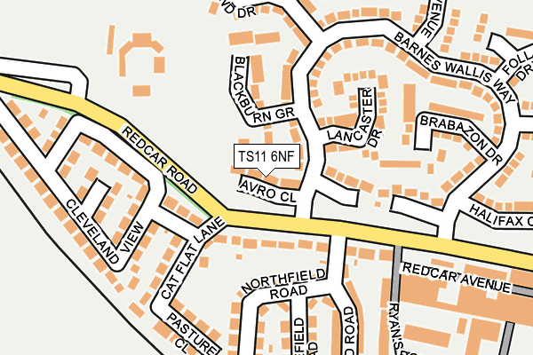 TS11 6NF map - OS OpenMap – Local (Ordnance Survey)