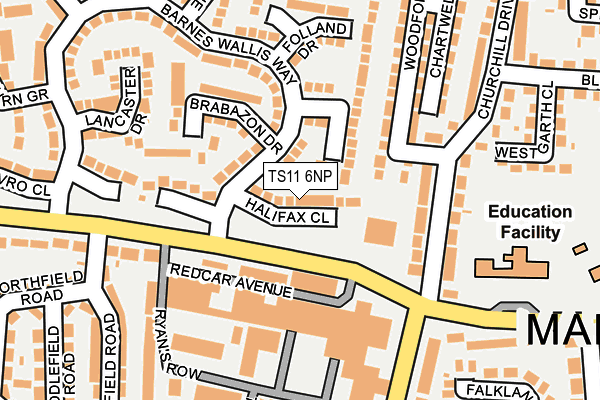 TS11 6NP map - OS OpenMap – Local (Ordnance Survey)