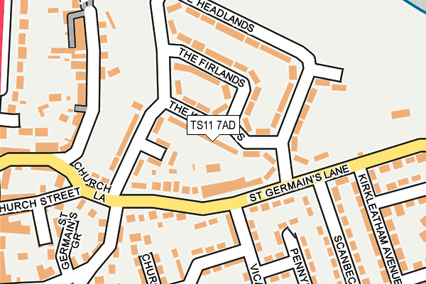 TS11 7AD map - OS OpenMap – Local (Ordnance Survey)