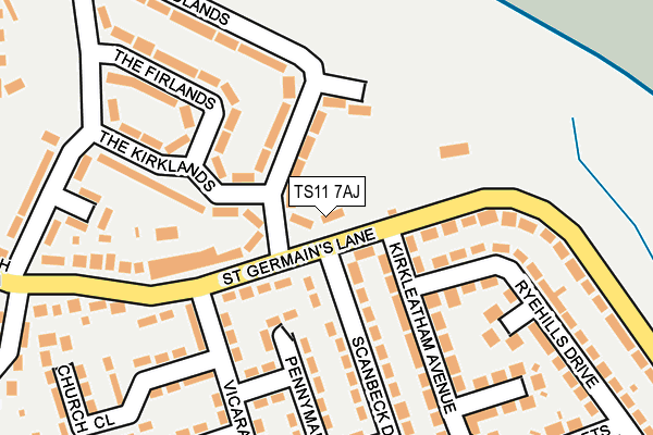 TS11 7AJ map - OS OpenMap – Local (Ordnance Survey)