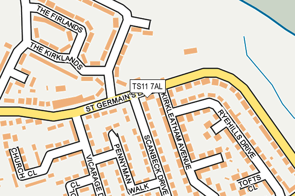 TS11 7AL map - OS OpenMap – Local (Ordnance Survey)