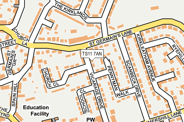 TS11 7AN map - OS OpenMap – Local (Ordnance Survey)