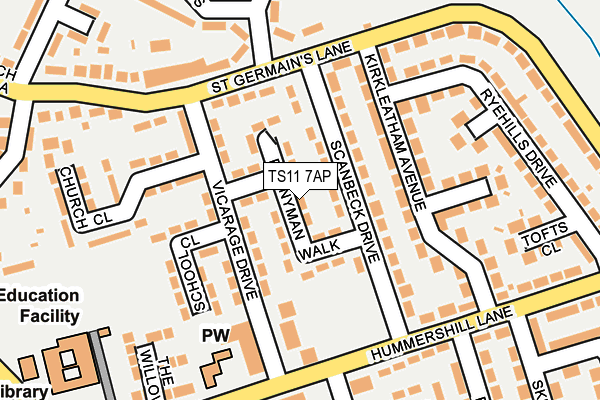 TS11 7AP map - OS OpenMap – Local (Ordnance Survey)