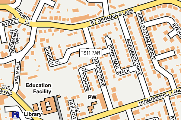 TS11 7AR map - OS OpenMap – Local (Ordnance Survey)