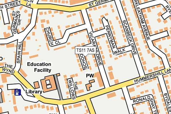 TS11 7AS map - OS OpenMap – Local (Ordnance Survey)