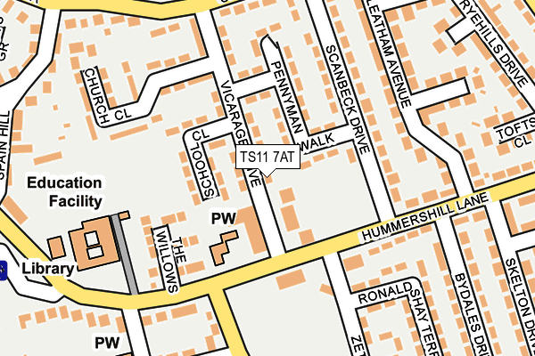 TS11 7AT map - OS OpenMap – Local (Ordnance Survey)