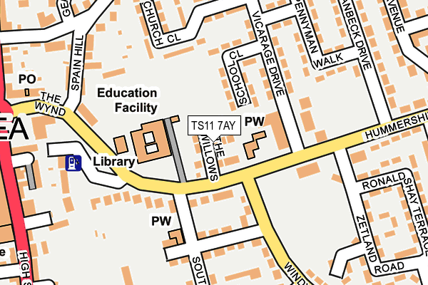 TS11 7AY map - OS OpenMap – Local (Ordnance Survey)