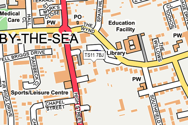 TS11 7BJ map - OS OpenMap – Local (Ordnance Survey)