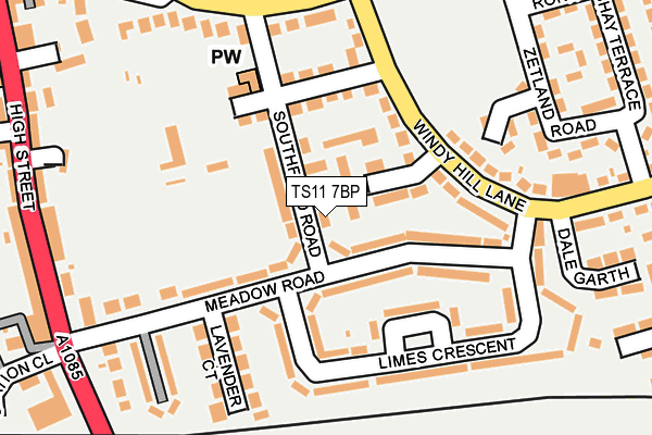 TS11 7BP map - OS OpenMap – Local (Ordnance Survey)