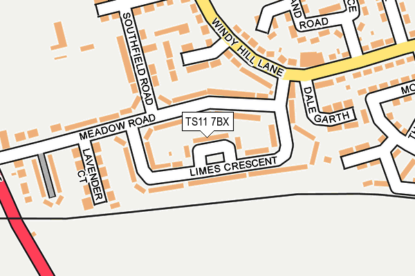 TS11 7BX map - OS OpenMap – Local (Ordnance Survey)