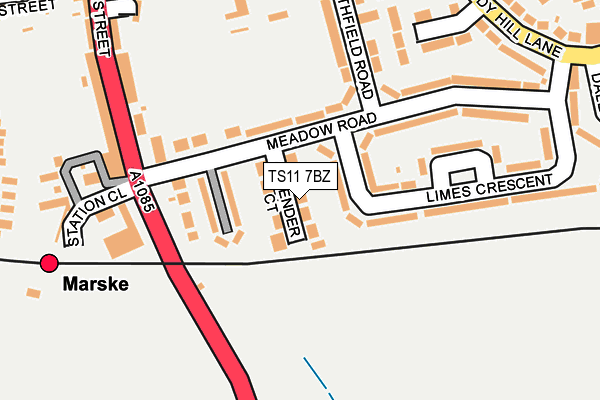 TS11 7BZ map - OS OpenMap – Local (Ordnance Survey)