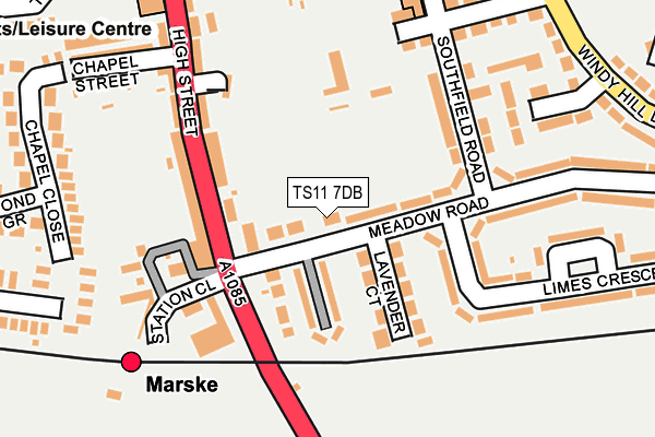 TS11 7DB map - OS OpenMap – Local (Ordnance Survey)