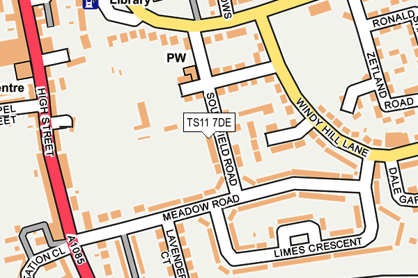 TS11 7DE map - OS OpenMap – Local (Ordnance Survey)