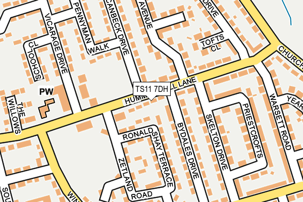 TS11 7DH map - OS OpenMap – Local (Ordnance Survey)